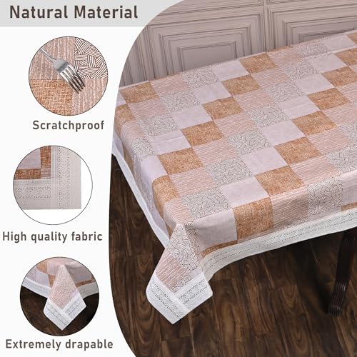 Oriental Weavers OrientalWeavers PVC Dining Table Cover - 54 x 78 in, 6 Seater Table Protector Cover - Rectangle Shape Table Cover with White Side Trim Lace, Red and White Flower Print - Image 3