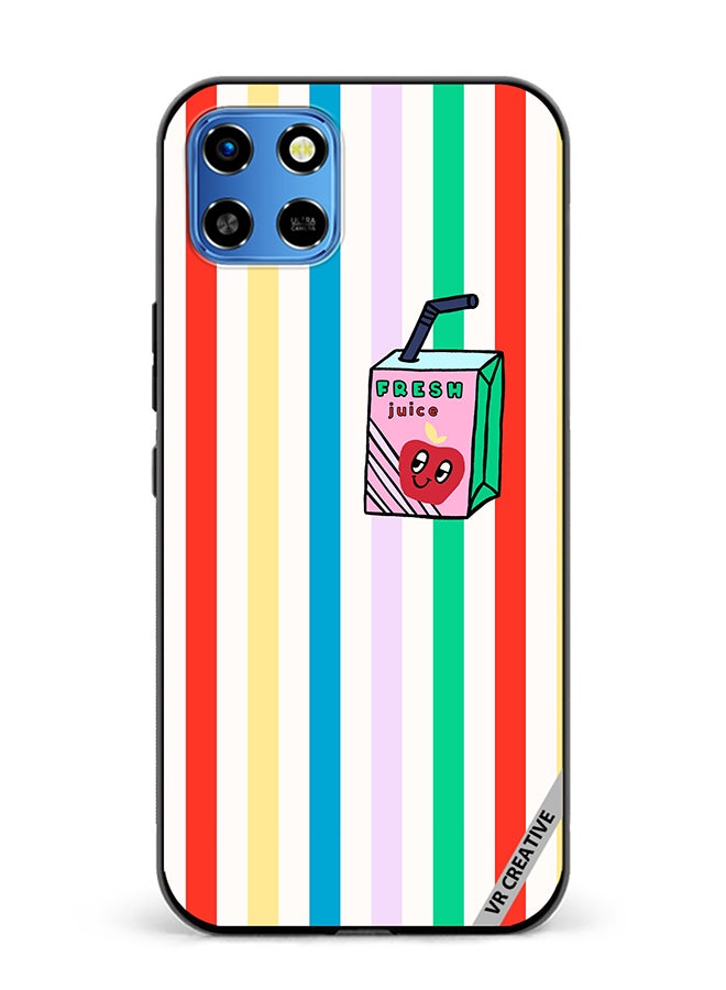 VR CREATIVE Protective Case Cover For Infinix Smart 6 HD Summer Stripe Fresh Juice Apple Fruit Design Multicolour - Image 1