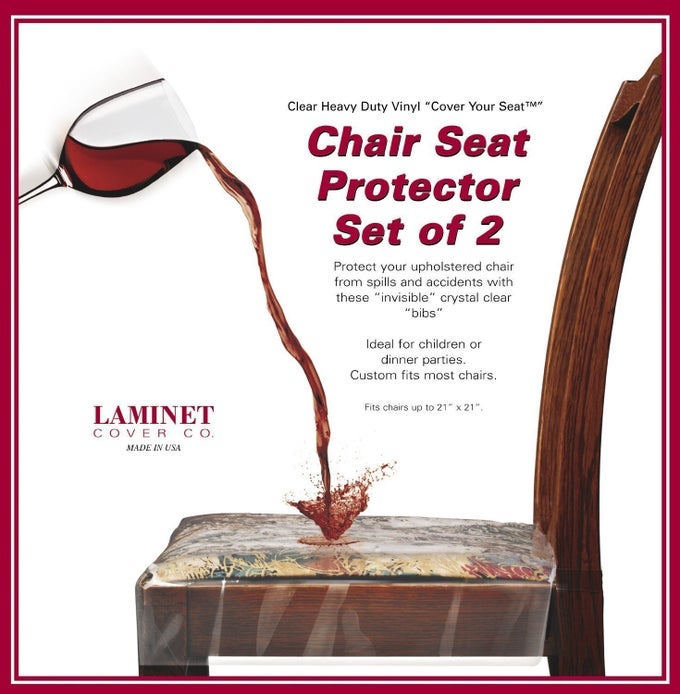 VINYL CHAIR PROTECTORS CLEAR 26X2534INCH FITS CHAIRS UP TO 21X21INCH SET OF 2