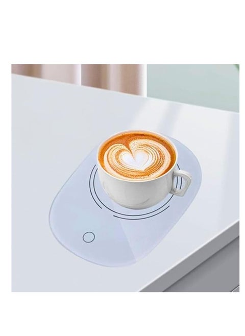USB coffee mug heater, a smart warming device for the office, featuring automatic shut-off and gravity induction technology to heat beverages and drinks, suitable for both office and home use at 55 degrees (mug not included) (gray)