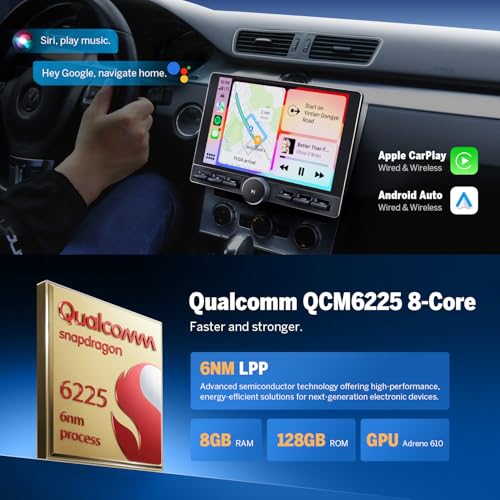 Eonon 8-Core 8GB+128GB Double Din Car Stereo, 10.1 Inch Wireless CarPlay/Android Auto Headunit with WiFi-6, Bluetooth 5.4, Built-in DSP, 4G LTE - UX6K-PRO-MAX - Image 2