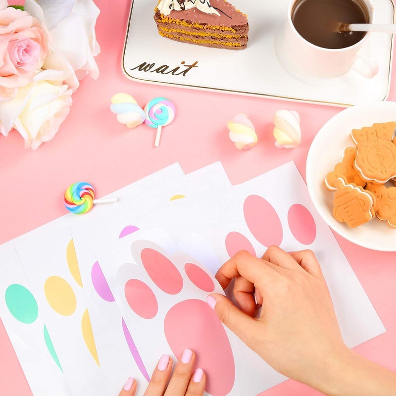 Zonon 20 Pairs of Easter Stickers Bunny Paw Prints Footprints Floor Clings Decals Rabbit Footprints Stickers Bunny Paw Stickers for Floor Ceiling Window Wall Easter Day Party Supplies, 4 Colors - Image 3