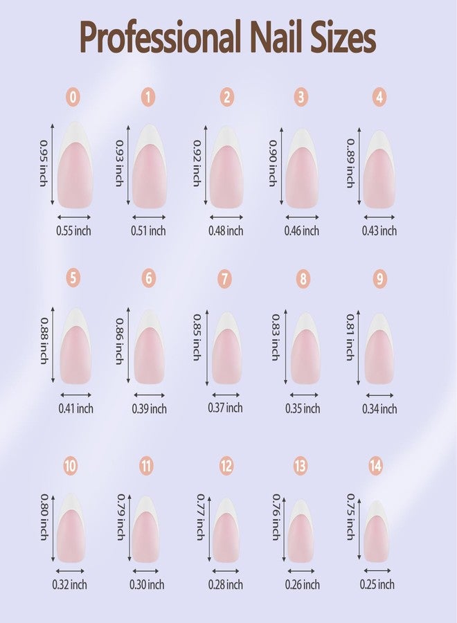 Misssix French Gel Nail Tips, 150Pcs French Tip Press on Nails Medium Almond Pink, No Need to File Tips Pre-lasting, Fake Nails for Nail Art DIY 15 Sizes - Image 5
