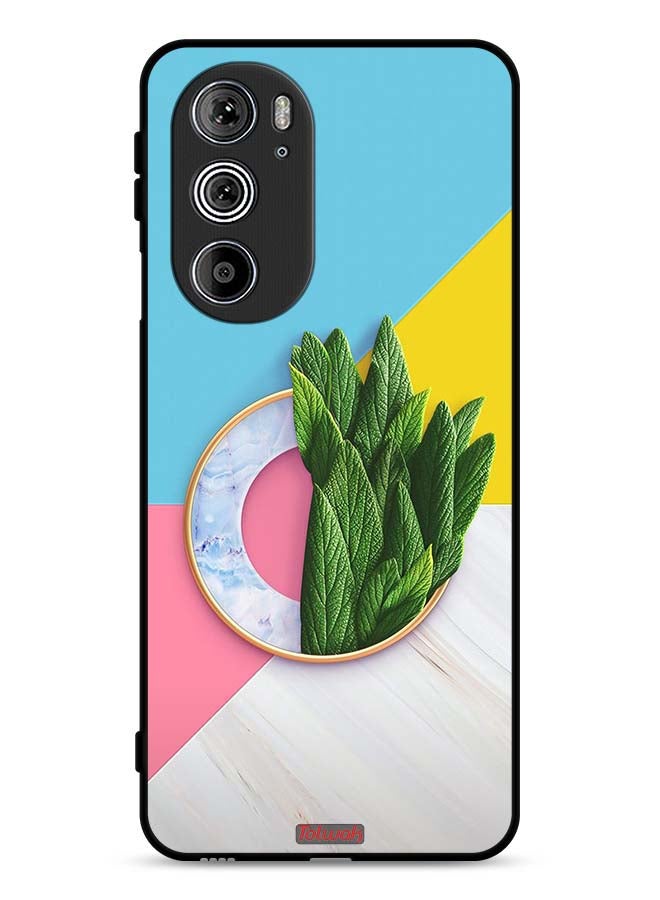 Tolwak Motorola Edge 30 Pro Protective Case Cover Leaves Abstract Pattern - Image 1