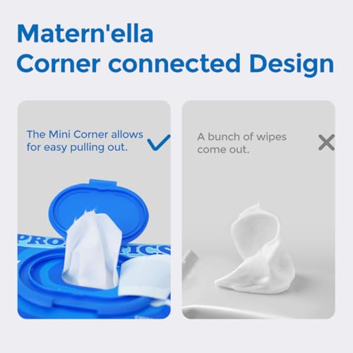 matern'ella Flushable Wipes Extra Large Corner-Connected Wet Wipes Plant Based Fibers With Probiotics Fragrance Free Sewer Safe Butt Wipe Adult 8 Packs of 80 - Image 4