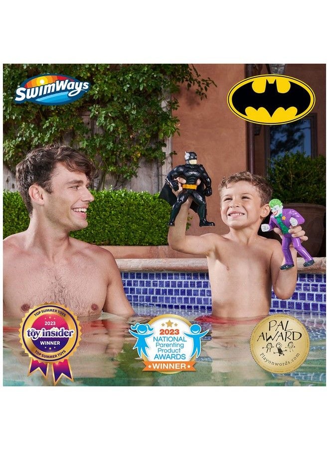 SwimWays - Dc Batman Floatin' Figures Swimming Pool Accessories & Kids Pool Toys Batman Party Supplies & Water Toys For Kids Aged 3 & Up Batman & Joker 2 Pack - Image 1