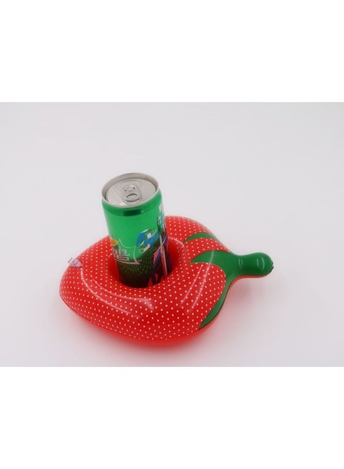 Loquat حامل أكواب قابل للنفخ على شكل فراولة للسباحة - Image 3