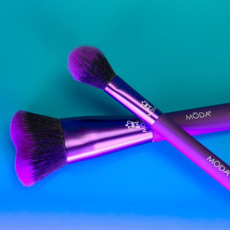 MODA Perfect Pairs Insta-Glow Kit â€“ Travel Size Highlight & Contour Brush Duo â€“ Vegan & Cruelty-Free Makeup Brush Set - Image 2