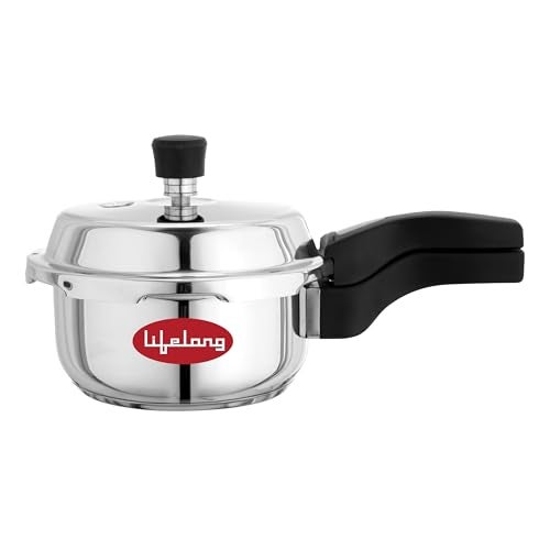 Lifelong 1 Litre Triply Stainless Steel Pressure Cooker for Kitchen | 2.5mm Thickness | Gas & Induction Compatible | Fast & Even Heating | Spillage Control Lid |Easy to Clean Wide Base | BIS Certified - Image 1