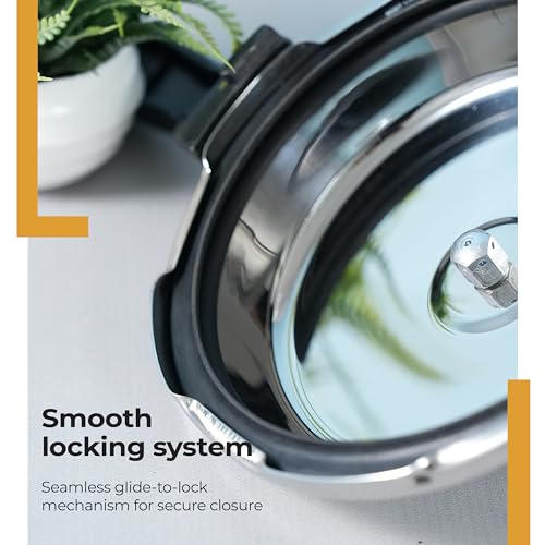 Lifelong 1 Litre Triply Stainless Steel Pressure Cooker for Kitchen | 2.5mm Thickness | Gas & Induction Compatible | Fast & Even Heating | Spillage Control Lid |Easy to Clean Wide Base | BIS Certified - Image 5