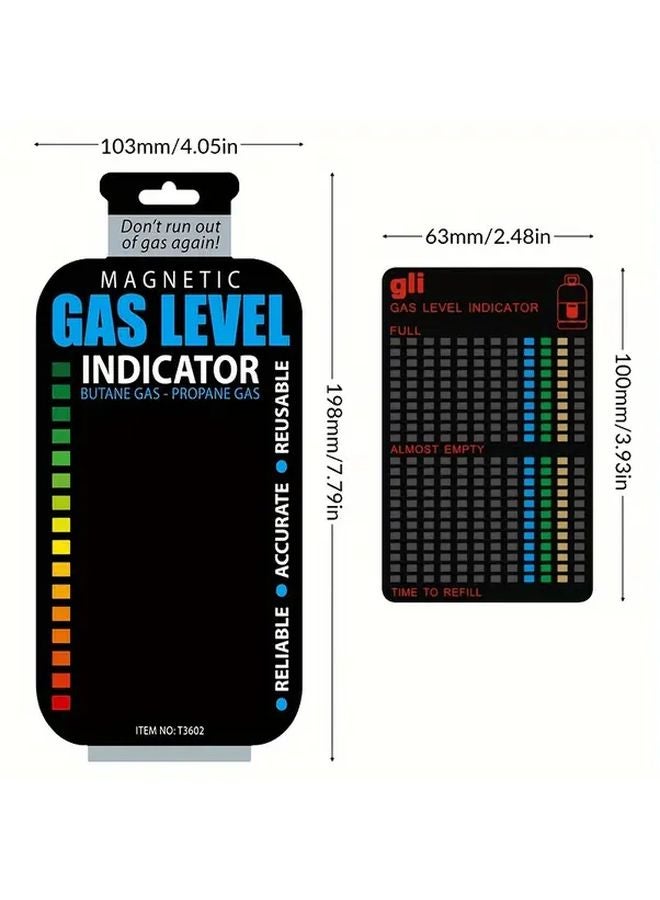 Black Magnetic Gas Level Gauge For Propane Butane LPG Cylinders Battery Free - Image 3