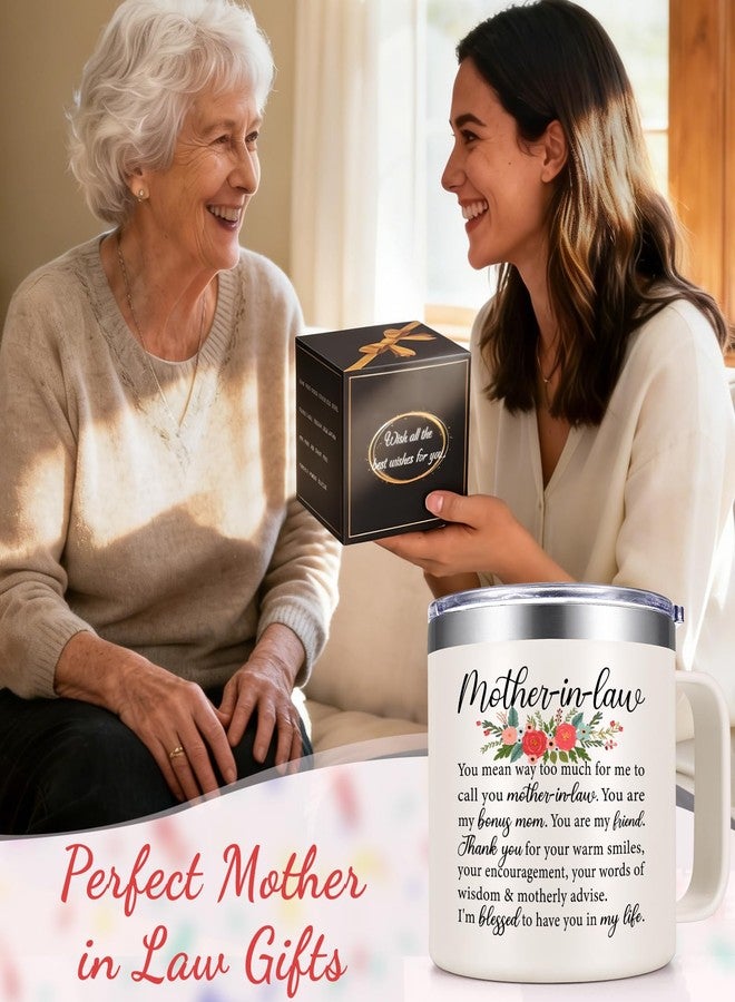 Lifecapido Mother in Law Gifts, Mothers Day Gifts for Mother In Law, 14oz Insulated Coffee Mug with Straw, Christmas Birthday Gift for Mothers-in-law, Creamy - Image 2