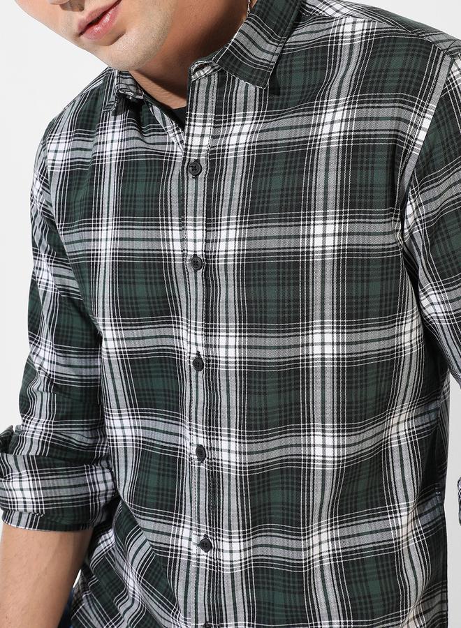 Campus Sutra Campus Sutra Tartan Plaid Cotton Shirt  - Image 2