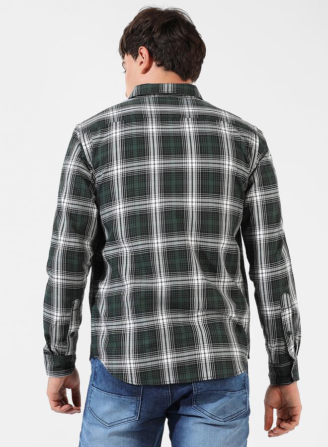Campus Sutra Campus Sutra Tartan Plaid Cotton Shirt  - Image 3