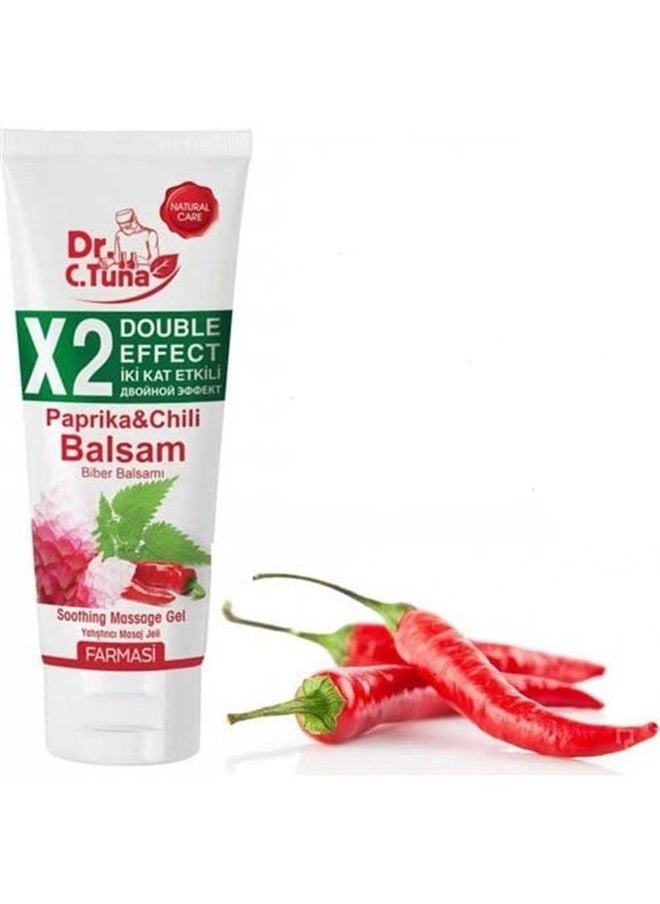 FARMASI - Dr. C. Tuna Massage Gel Paprika & Chili Balsam, Red Pepper, Ginger Root & Nettle Extracts with Mint, Jojoba, Rosemary Oils to Soothe Your Body After a Long Day, 8.45 fl oz / 250 ml - Image 1