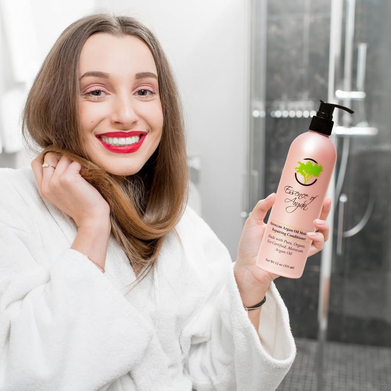 Essence of Argan Renewing Hair Care Products Condtioner Infused with 100% Pure Moroccan Organic Argan Oil - Volumizes, Nourishes and Moisturizes Your Hair - All Hair Types - Image 3