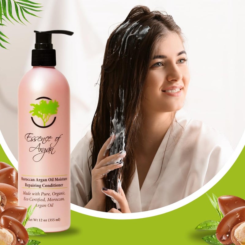 Essence of Argan Renewing Hair Care Products Condtioner Infused with 100% Pure Moroccan Organic Argan Oil - Volumizes, Nourishes and Moisturizes Your Hair - All Hair Types - Image 5