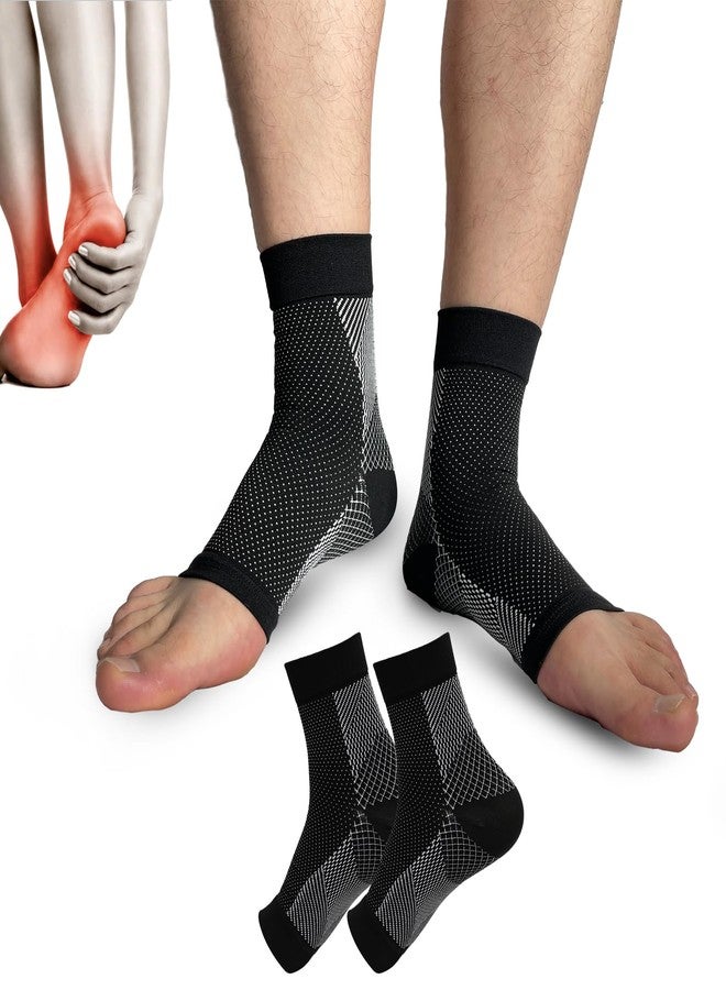 Yanmide جوارب لعلاج اعتلال الأعصاب، كم ضاغط للكاحل، جوارب ضغط مهدئة لتخفيف الألم 20-30 ملم زئبق، كم داعم للكاحل لعلاج اعتلال الأعصاب، التهاب اللفافة الأخمصية، وتخفيف آلام أعصاب القدم السكرية (أسود، صغير/متوسط) - Image 1