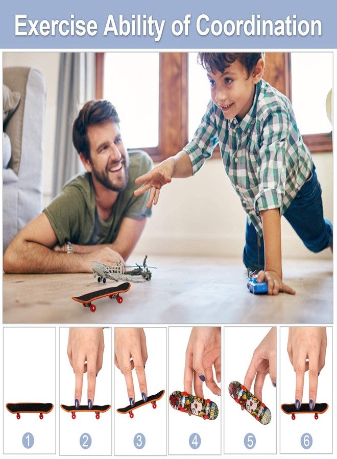 squishy 4pcs Fingerboard, Mini Skateboard Toy Set for Kids and Adults, Random Designs for Finger Coordination Training, Stress Relief and Party Favors - Image 3