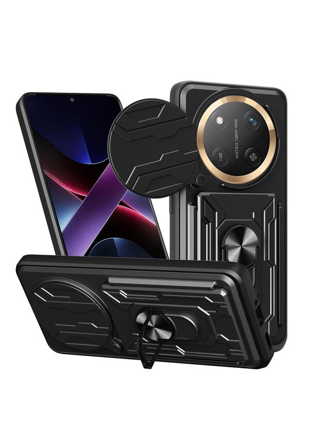 زبون جراب لهاتف Honor X60 Pro / X9c، جراب هاتف من مادة TPU+PC مع فتحة بطاقة، مزود بدرع كاميرا منزلق - Image 1