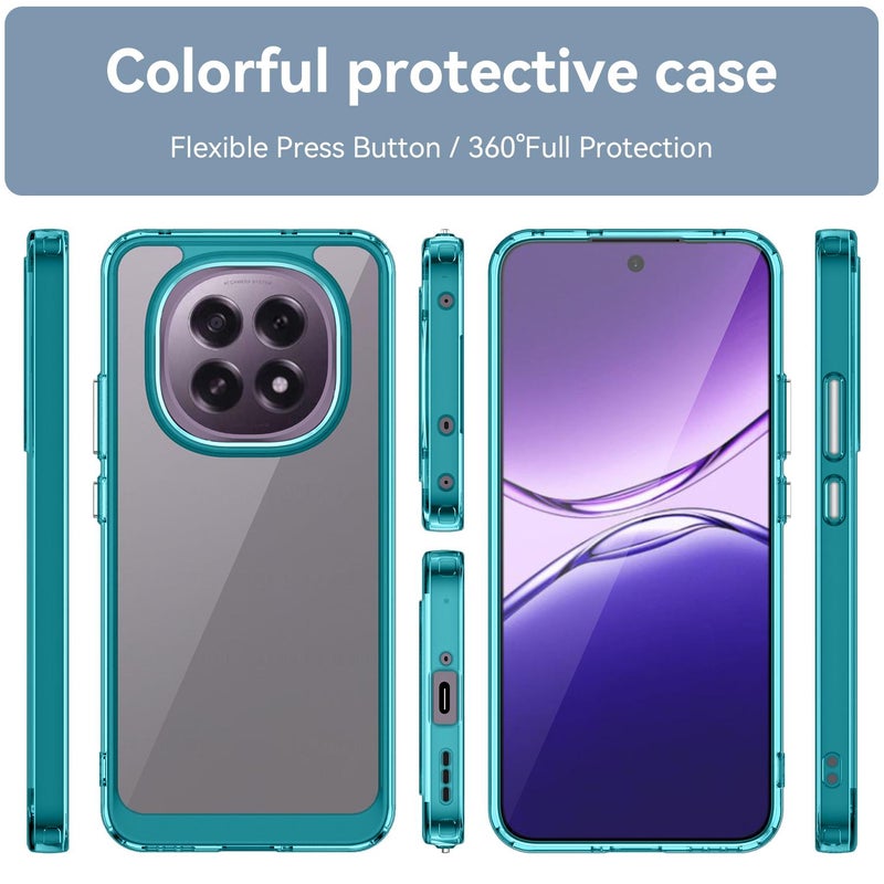 BURAQ Case Cover For OPPO F29 5G Colorful Series Acrylic Hybrid TPU Phone Case(Transparent Blue) - Image 2