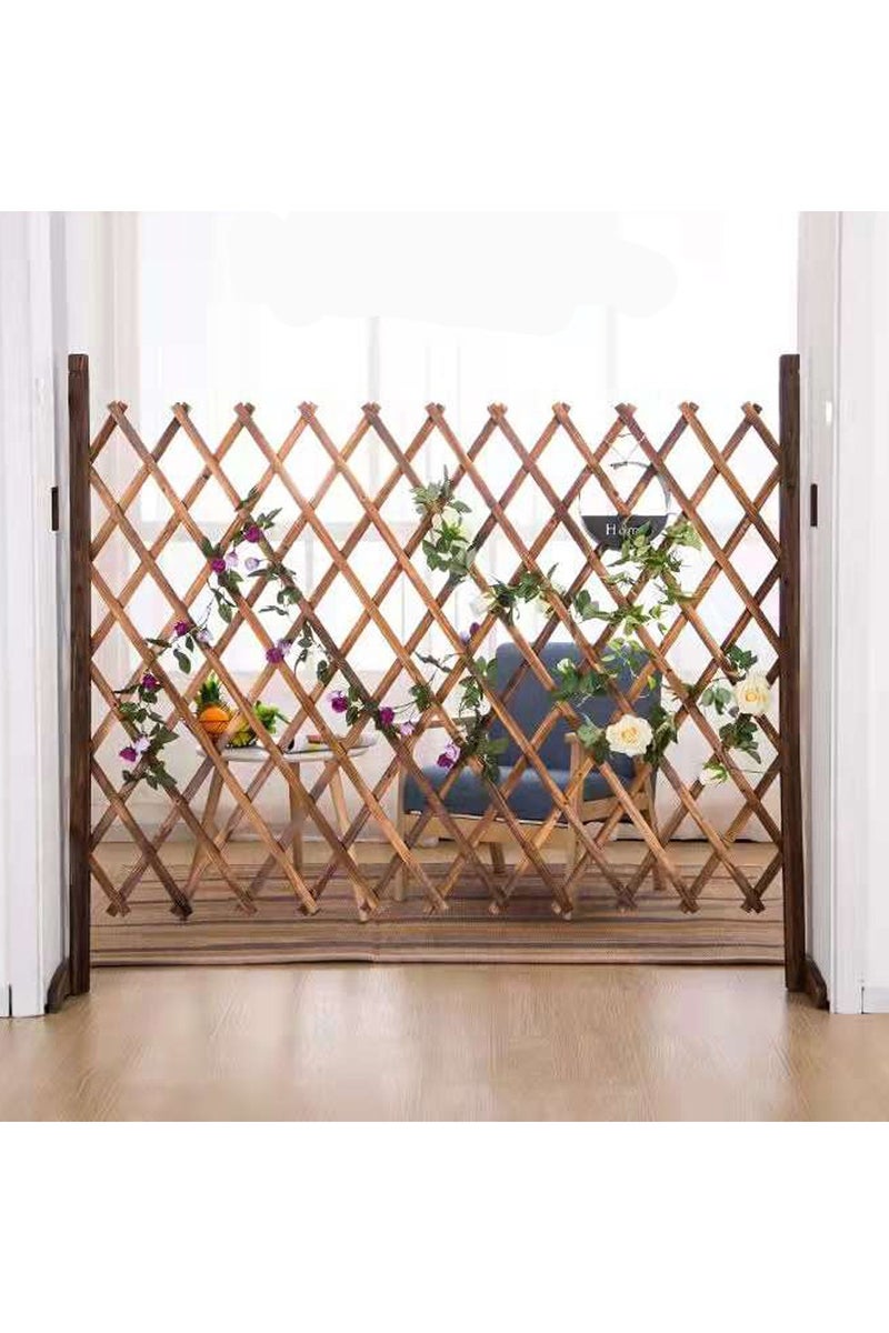 LINGWEI Wooden Expandable Trellis Fence Freestanding Decorative Garden Fence, Dog & Pet Gate, Antiseptic Wood Panels Outdoor Partition - Image 3