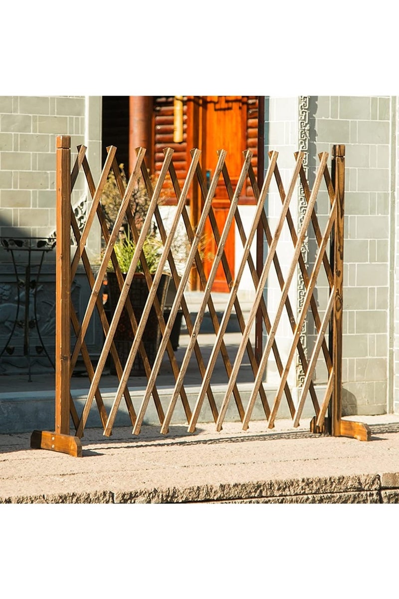 LINGWEI Wooden Expandable Trellis Fence Freestanding Decorative Garden Fence, Dog & Pet Gate, Antiseptic Wood Panels Outdoor Partition - Image 5