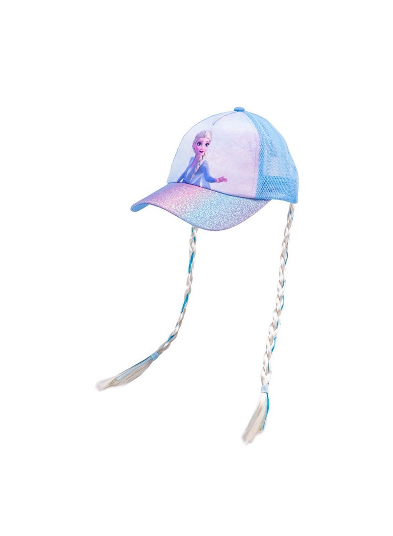 KUYING Ice and Snow Adventure Children's Baseball Hat Girl's Duck Tongue Hat Summer Thin Mesh Sunshade and Sunscreen Braid 