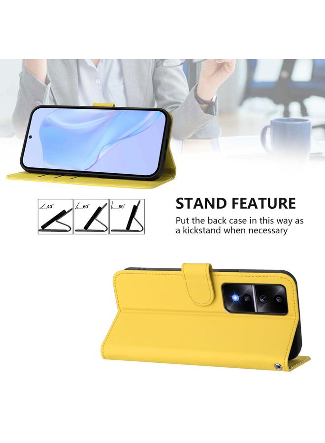 Zaboon Case For Honor 80 GT Skin Feel Solid Color Leather Phone Case with Lanyard - Image 3