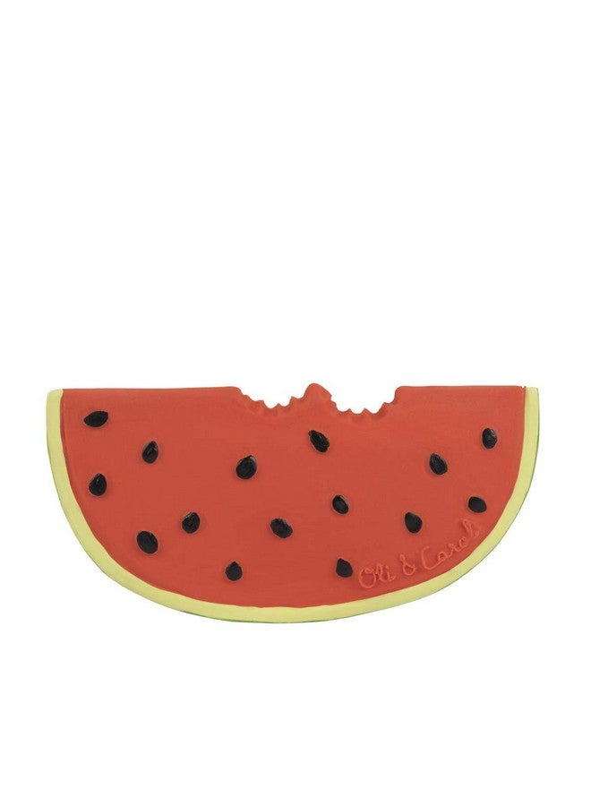 OLI & CAROL أولي وكارول عضاضة مطاطية طبيعية - لعبة عضاضة على شكل فاكهة للأطفال من 0-12 شهرًا | تخفيف آلام التسنين للأطفال | عضاضات للرضع من 0-6 و 6-12 شهرًا | مطاط هيفي الطبيعي (والي البطيخ) - Image 1