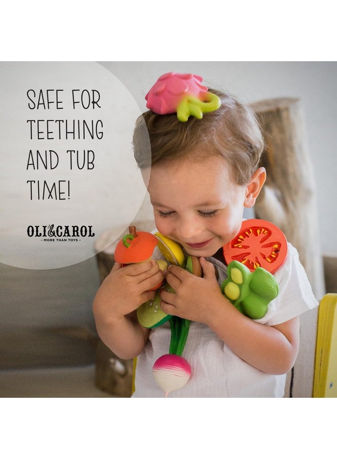 OLI & CAROL أولي وكارول عضاضة مطاطية طبيعية - لعبة عضاضة على شكل فاكهة للأطفال من 0-12 شهرًا | تخفيف آلام التسنين للأطفال | عضاضات للرضع من 0-6 و 6-12 شهرًا | مطاط هيفي الطبيعي (والي البطيخ) - Image 4