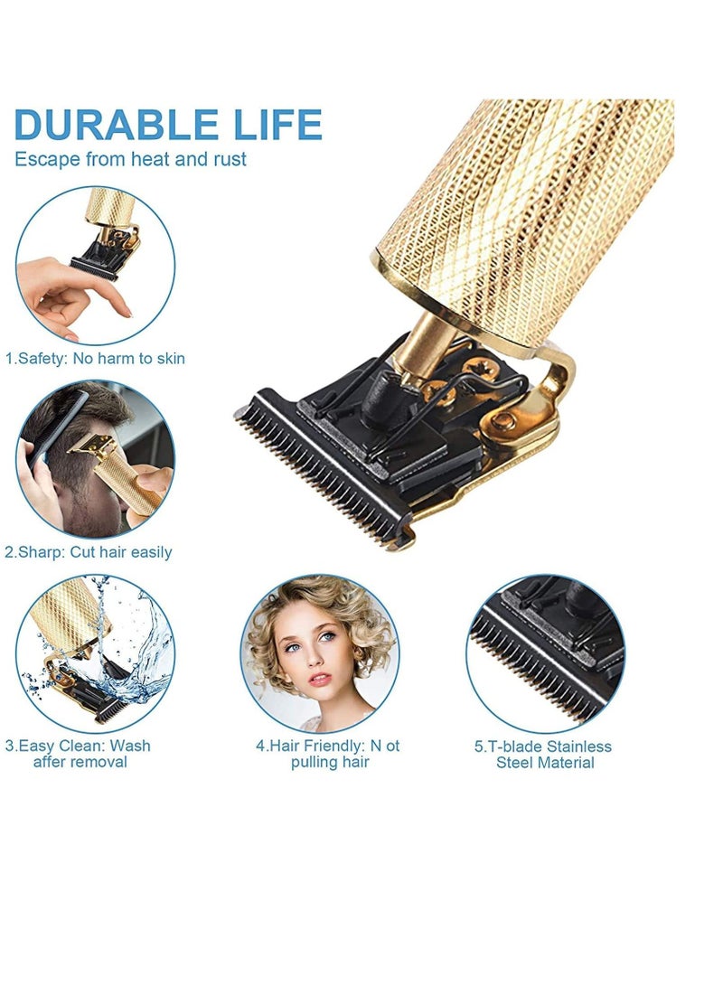 Phone Planet Professional Hair Clippers for Men Electric Haircut Kit Hair Trimmer Grooming Waterproof Rechargeable Close Cutting T Blade Trimmer USB Rechargeable Clippers for Hair CuttingProfessional Hair Clippers - Image 4