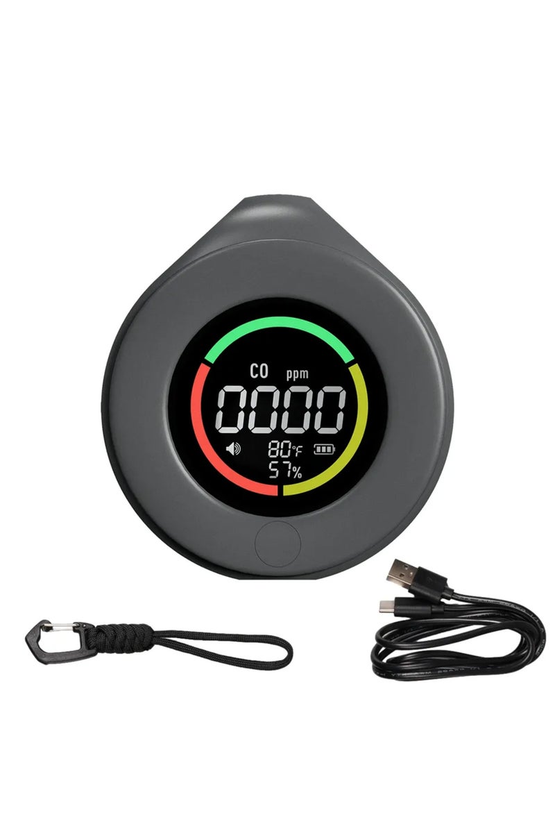 erorex 3-in-1 Grey Sensor MOES Mini Carbon Monoxide Detector Travel 3-in-1 Portable Temp/Humi/CO Meter with