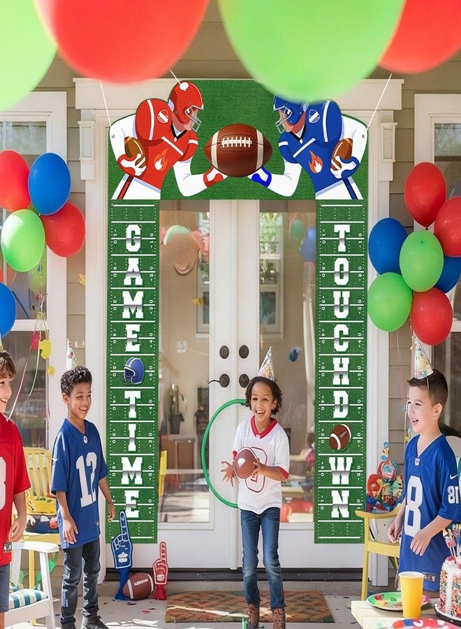 Gilprop 3 Pcs Football Door Banner Decorations Welcome Porch Sign Banner American Football Theme Backdrop for Birthday Party Favors Festival Decoration Home Outdoor Decor - Image 5