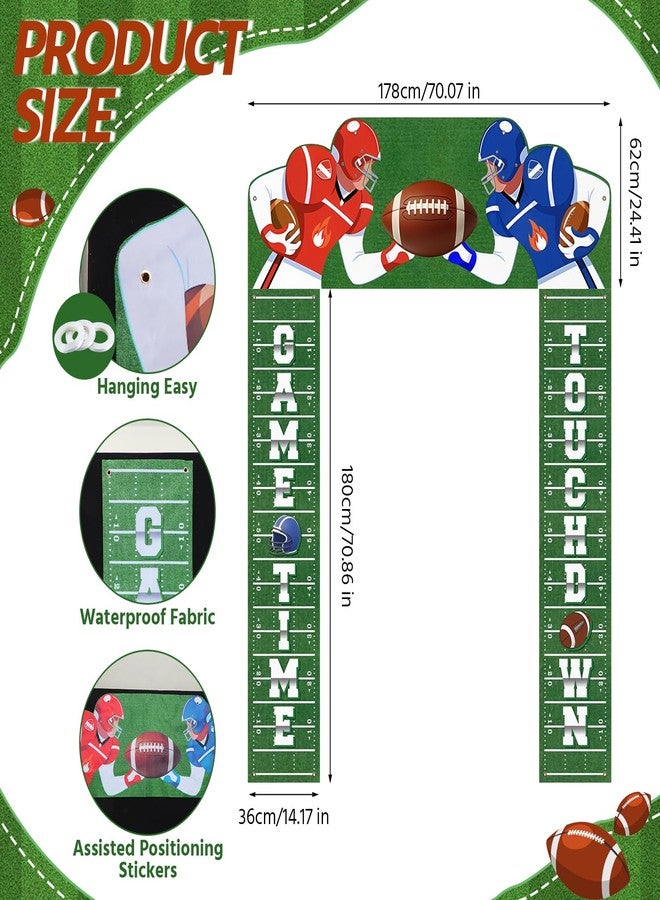 Gilprop 3 Pcs Football Door Banner Decorations Welcome Porch Sign Banner American Football Theme Backdrop for Birthday Party Favors Festival Decoration Home Outdoor Decor - Image 2