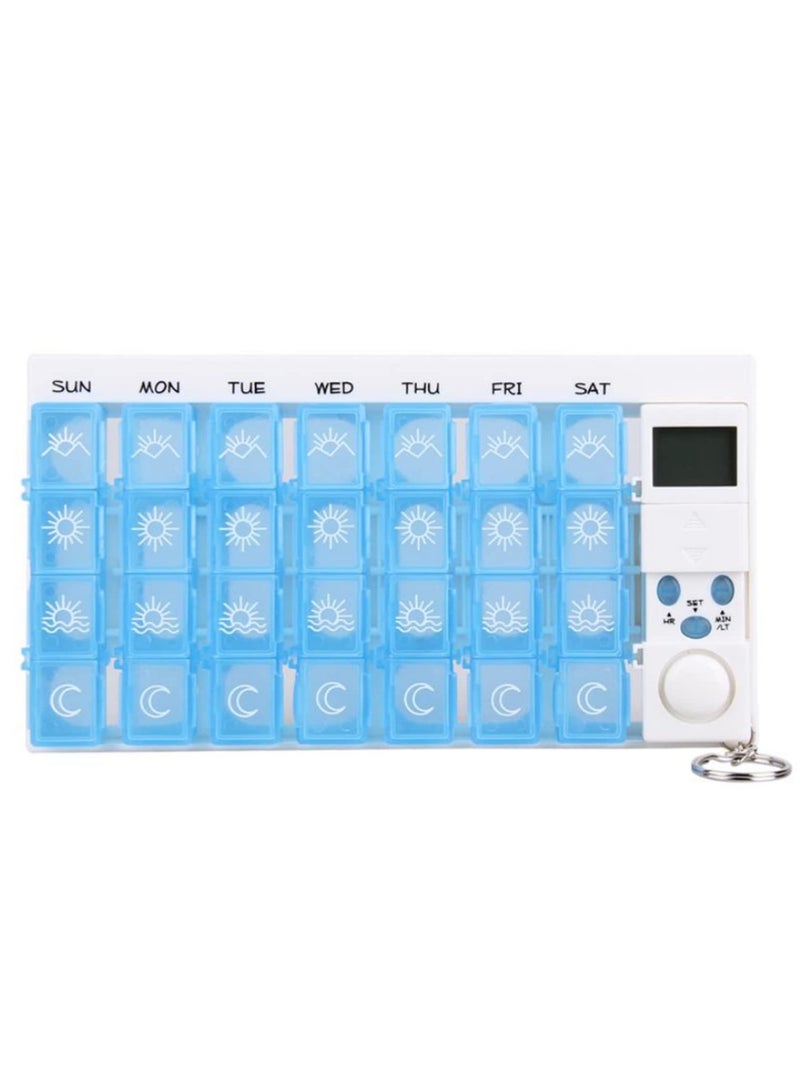 28 Grids Weekly 7 Days Portable Pill Box Plastic Smart Alarms Medicine Pill Case Box Holder With Reminder Timer for Pills Vitamins Organizer Storage - Image 5
