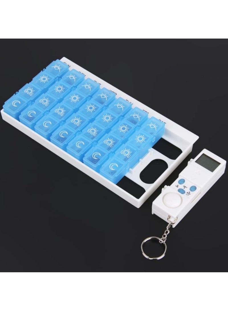28 Grids Weekly 7 Days Portable Pill Box Plastic Smart Alarms Medicine Pill Case Box Holder With Reminder Timer for Pills Vitamins Organizer Storage - Image 4
