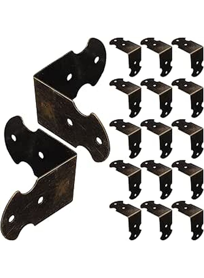 Vintage Wooden Box Corner Protectors 43x25mm Antique Style Screws - Image 1
