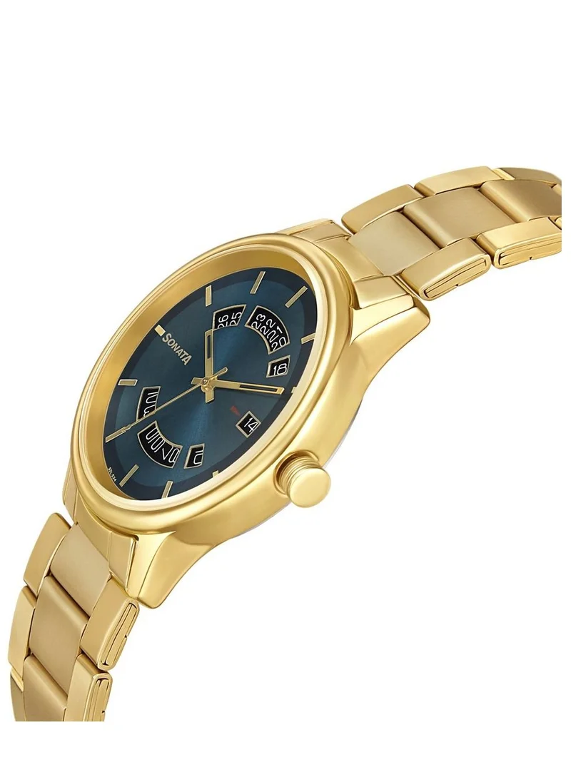 سوناتا Sonata Round Shape Stainless Steel Analog Wrist Watch 7134YM05 - 40 mm