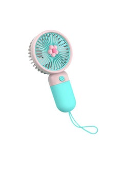 Thoraya Mini Portable Fan Powerful Handheld Fan Cute Design Personal Small Fan Lightweight USB Rechargeable for Travel Indoor Outdoor Flower Sky Blue  - Image 1