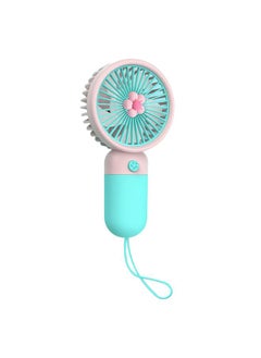 Thoraya Mini Portable Fan Powerful Handheld Fan Cute Design Personal Small Fan Lightweight USB Rechargeable for Travel Indoor Outdoor Flower Sky Blue  - Image 3