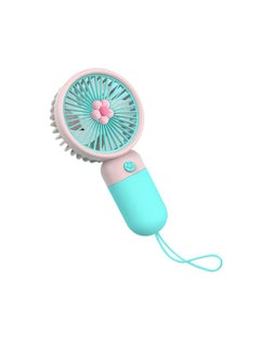 Thoraya Mini Portable Fan Powerful Handheld Fan Cute Design Personal Small Fan Lightweight USB Rechargeable for Travel Indoor Outdoor Flower Sky Blue  - Image 4