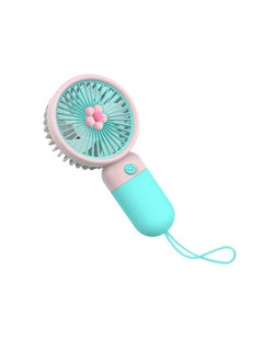 Thoraya Mini Portable Fan Powerful Handheld Fan Cute Design Personal Small Fan Lightweight USB Rechargeable for Travel Indoor Outdoor Flower Sky Blue  - Image 5