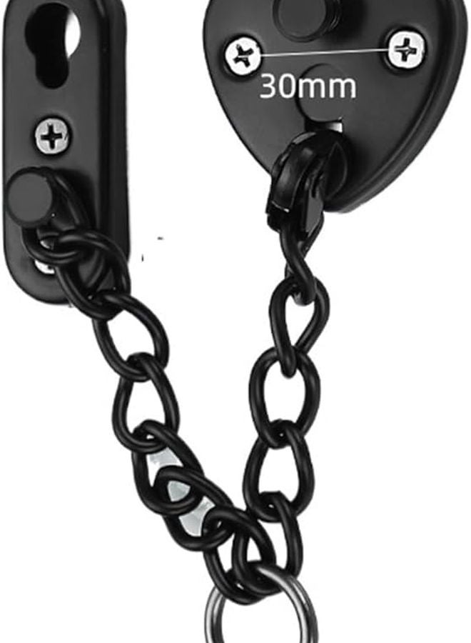 Love Black Stainless Steel No Drill Hotel Door Lock Anti Theft Security Bolt Pin - Image 1