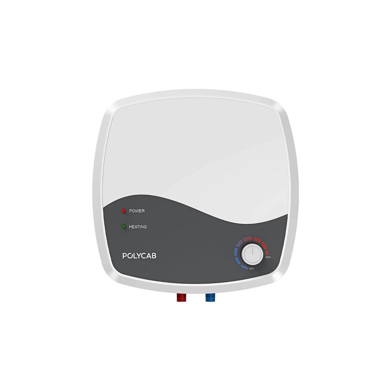 Polycab POLYCAB Superia 5Star 15L Water Heater Geyser Free Installation 5yr tank 2yr product warranty Temperature Control Knob Enhanced Safety Rust Proof Tank Efficient Heating White 