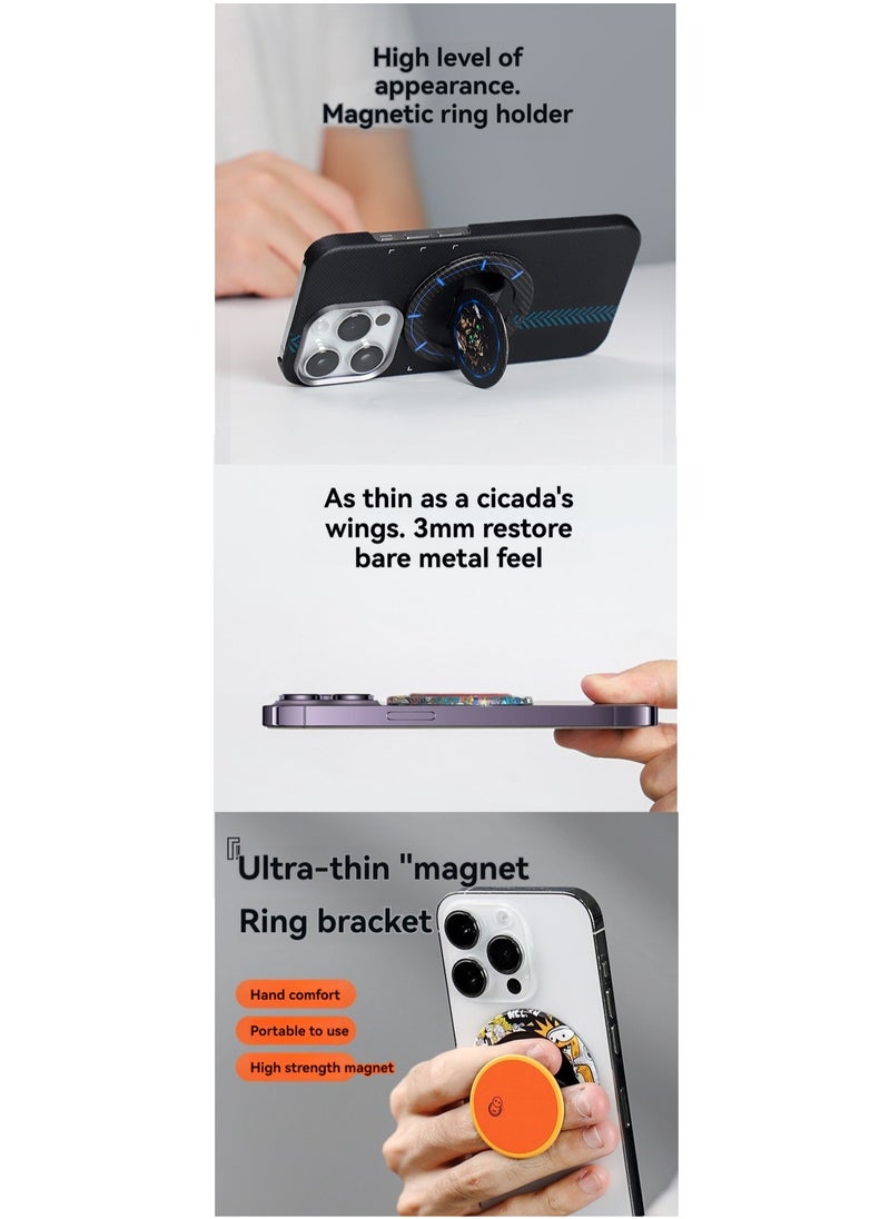 Generic - Tai Chi Panda Magnetic Compatible Phone Grip Holder, Phone Grip Holder With Silicone Finger Strap, Compatible With Wireless Charging - Image 1