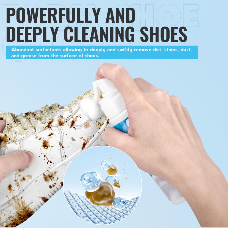 LANBEIDE Shoe Cleaner, Shoe Cleaning Kit-6.76 Oz Sneaker Cleaner with Brush and Towel, White Shoe Cleaner Works on Leather, Knit, Canvas, Suede, PU, Fabric, Boots - Image 2
