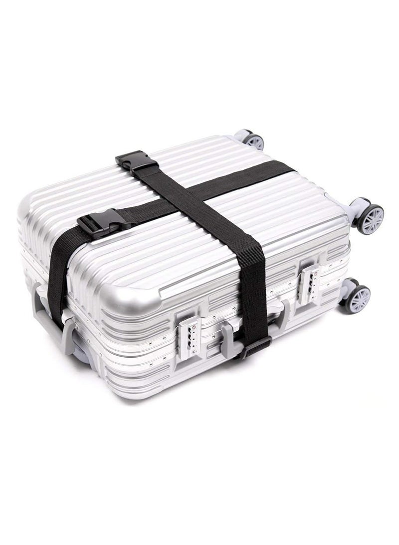 Oasisgalore 4 PCS 74" x 2" Luggage Straps, Suitcase Belts Wide Adjustable Packing Straps Travel Accessories, Black - Image 3