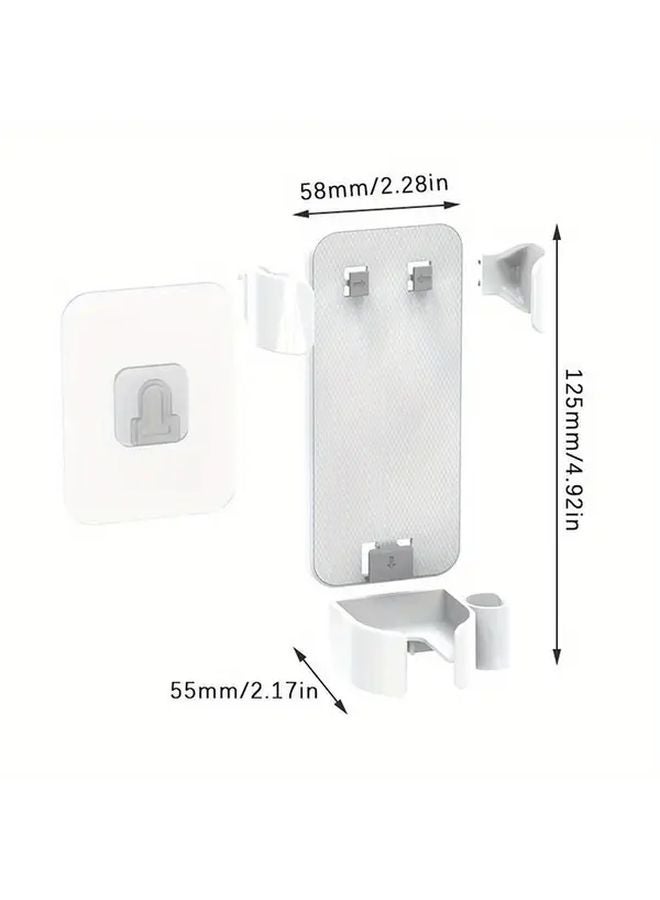 White No Drill Hair Straightener Holder Wall Mounted Organizer For Bathroom Salon - Image 4