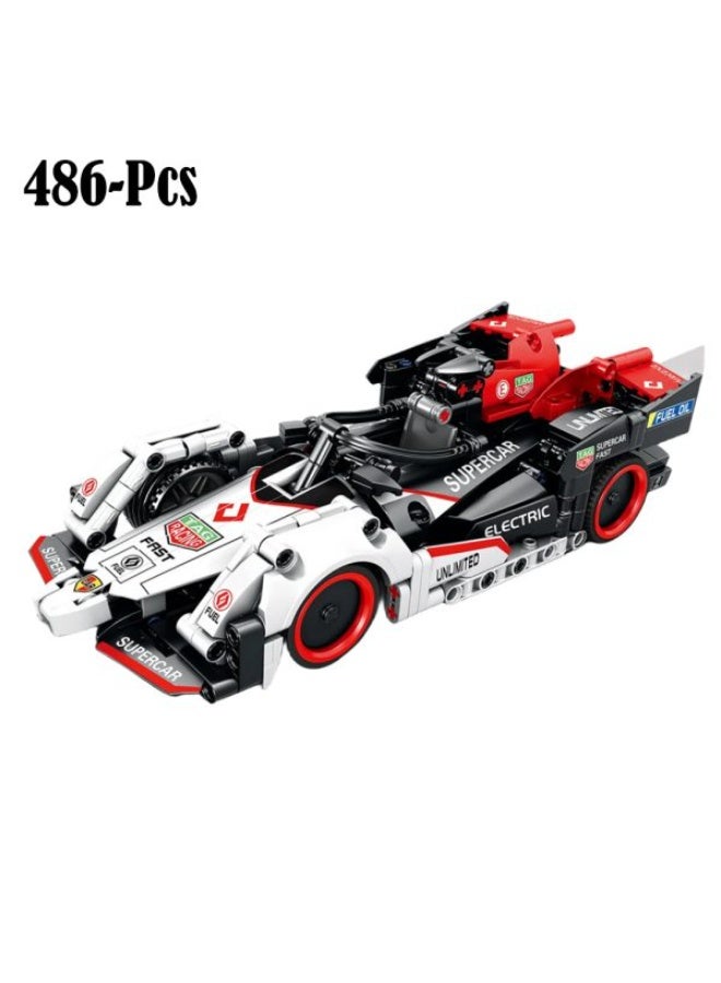 تكنيكس مجموعة سيارات معدنية وقطع بناء هندسية مكونة من 486 قطعة – لعبة تركيب تعليمية ممتعة للأطفال والكبار - Image 1